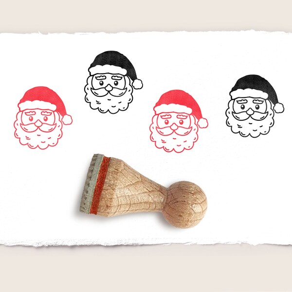 Santa Rubber Stamp Etsy