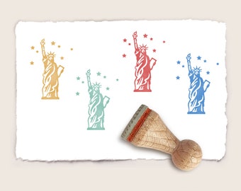 Mini rubber stamp LADY LIBERTY Ø 15 mm / 0.59 inch