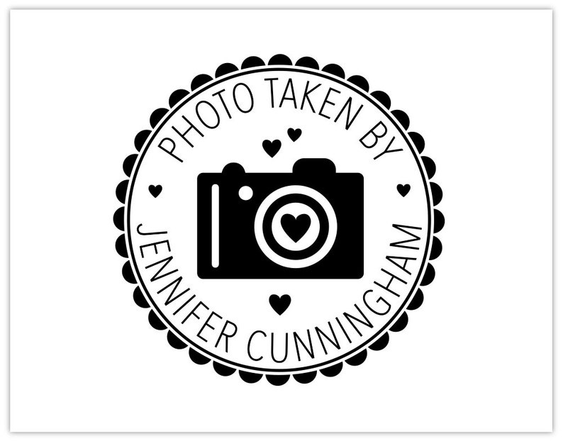 name Customized rubber stamp PHOTO TAKEN BY