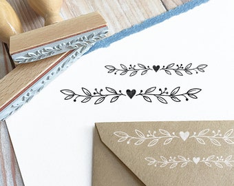 Rubber stamp GARLAND, 60 mm or 90 mm / 2.36 or 3.54 inches wide