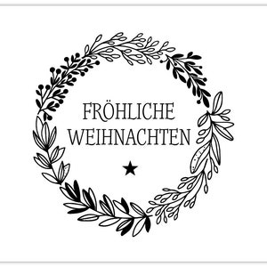 Rubber stamp FRÖHLICHE WEIHNACHTEN ∅ 40 mm