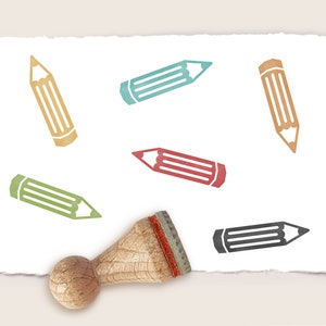 Mini rubber stamp CRAYON Ø 15 mm / 0.59 inch