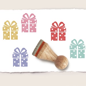 Mini rubber stamp GIFT BOX Ø 15 mm / 0.59 inch