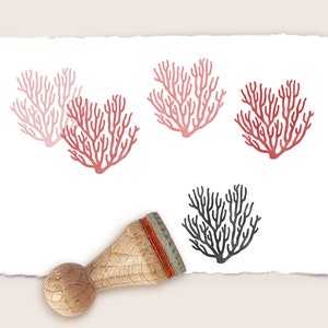 Mini rubber stamp CORAL Ø 15 mm / 0.59 inch