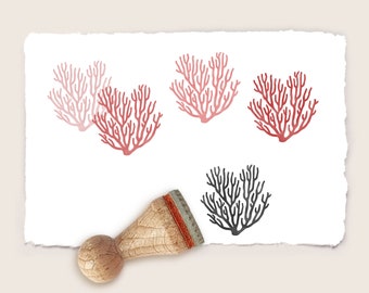 Mini rubber stamp CORAL Ø 15 mm / 0.59 inch