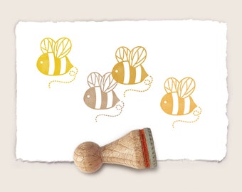 Mini rubber stamp BEE Ø 15 mm / 0.59 inch