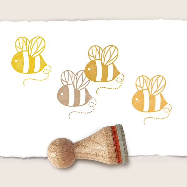 Mini rubber stamp BEE Ø 15 mm / 0.59 inch