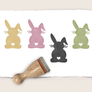 Ministempel Mini-Stempel HASE MIT HERZPUSCHEL Ø 12 mm