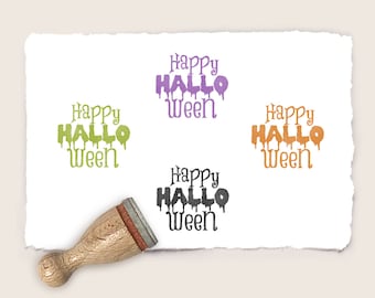 Mini rubber stamp HAPPY HALLOWEEN Ø 12 mm  / 0.47 inch