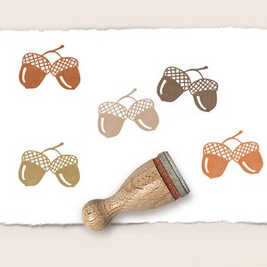 Mini rubber stamp ACORNS Ø 12 mm / 0.47 inch