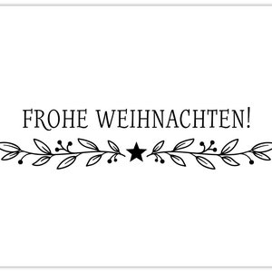 Rubber stamp FROHE WEIHNACHTEN with branches 60 mm / 2.36 inches