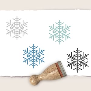 Mini rubber stamp SNOWFLAKE NO. 6 Ø 12 mm / 0.47 inch