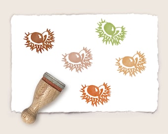 Mini rubber stamp CHESTNUT Ø 12 mm / 0.47 inch