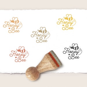 Mini rubber stamp HONEY BEE Ø 15 mm / 0.59 inch