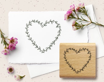 Rubber stamp HEART-SHAPED WREATH 50 mm / 1.97 inches