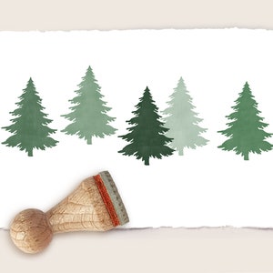 Mini rubber stamp FIR TREE Ø 15 mm / 0.59 inch