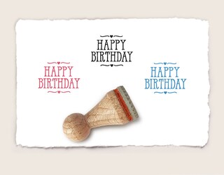 Timbro In Legno 'Buon Compleanno' - Graine Creative - Timbro Gomma Su Supporto Legno - Fatto In Francia Per Scrapbooking E Fai Da Te