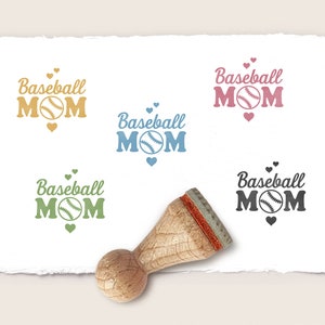 Mini rubber stamp BASEBALL MOM Ø 15 mm / 0.59 inch