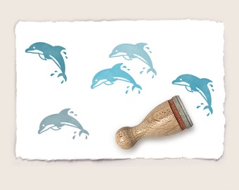 Mini rubber stamp DOLPHIN Ø 12 mm / 0.47 inch