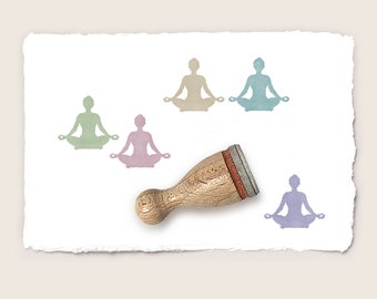 Mini rubber stamp YOGA POSTURE 02 Ø 12 mm / 0.47 inches