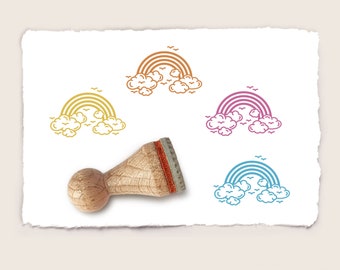 Mini rubberen stempel RAINBOW Ø 15 mm / 0.59 inch