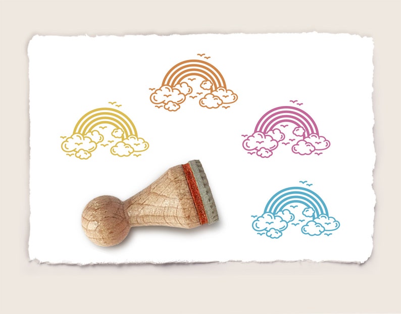 Mini rubber stamp RAINBOW Ø 15 mm / 0.59 inch image 1