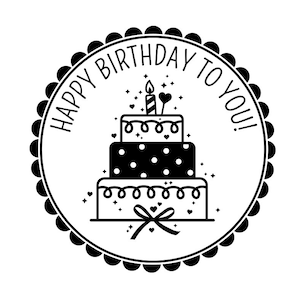 Stempel HAPPY BIRTHDAY ∅ 40 mm Motivstempel