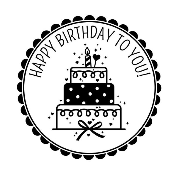 Stempel HAPPY BIRTHDAY ∅ 40 mm Motivstempel