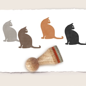 Stempel SITZENDE KATZE Ø 15 mm Ministempel