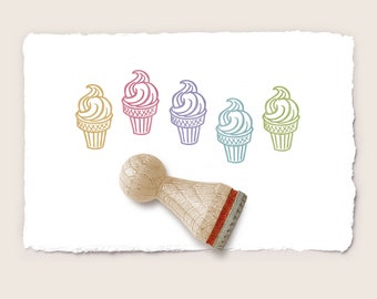 Mini rubber stamp SOFT ICE CREAM Ø 15 mm / 0.59 inches