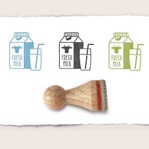 Mini rubber stamp MILK Ø 15 mm / 0.59 inch
