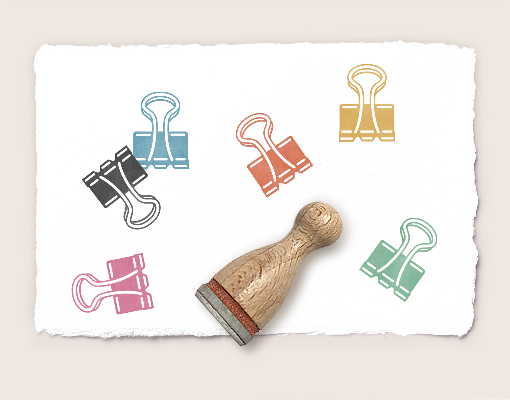 Mini Rubber Stamp BINDER CLIP Ø 12 Mm / 0.47 Inch - Etsy