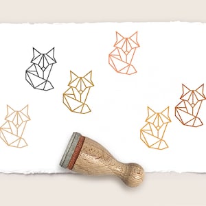 Mini rubber stamp ORIGAMI FOX Ø 12 mm / 0.47 inch