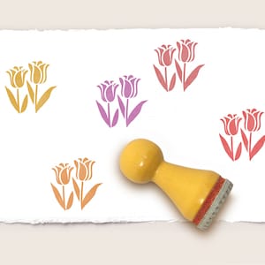 Mini sello de caucho TULIPANES Ø 15 mm / 0,59 pulgadas