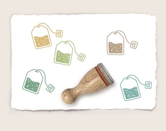 Mini rubber stamp TEABAG Ø 12 mm / 0.47 inches
