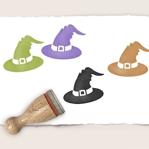Mini rubber stamp WITCH&#39;S HAT Ø 12 mm / 0.47 inch