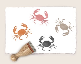 Mini rubber stamp CRAB Ø 12 mm / 0.47 inch