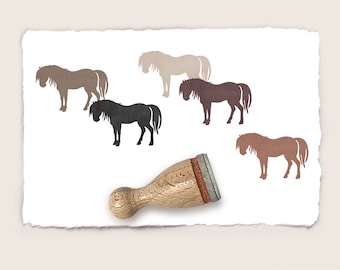 Mini rubber stamp HORSE Ø 12 mm / 0.47 inch