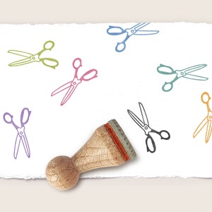 Mini rubber stamp TAILOR SCISSORS Ø 15 mm / 0.59 inch