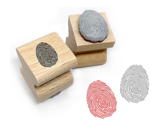 Rubber Stamp FINGERPRINT 14 X 19 Mm / 0.55 X 0.75 Inches 