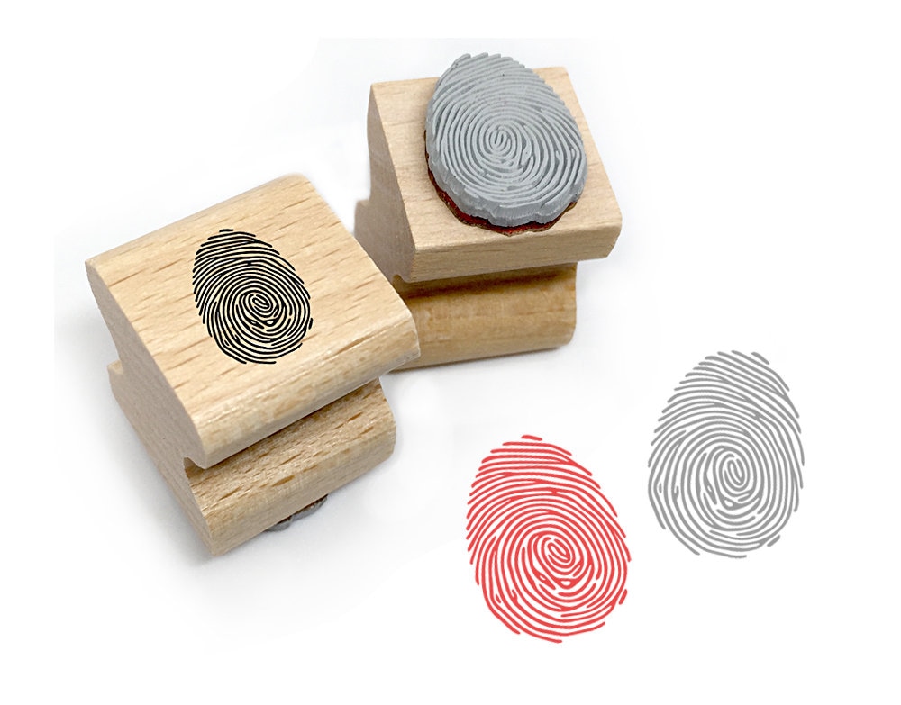 Rubber stamp FINGERPRINT 14 x 19 mm / 0.55 x 0.75 inches