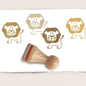 Mini rubber stamp CUTE LION Ø 15 mm / 0.59 inch