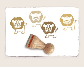 Mini rubber stamp CUTE LION Ø 15 mm / 0.59 inch