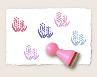 Mini rubber stamp HYACINTHS Ø 15 mm / 0.59 inch