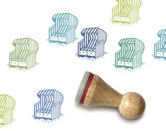 Mini rubber stamp GERMAN BEACH CHAIR Ø 15 mm / 0.59 inches