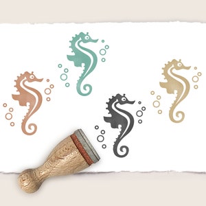 Mini rubber stamp SEAHORSE Ø 12 mm / 0.47 inch