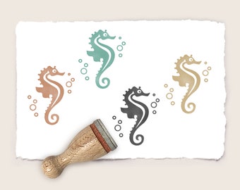 Mini rubber stamp SEAHORSE Ø 12 mm / 0.47 inch