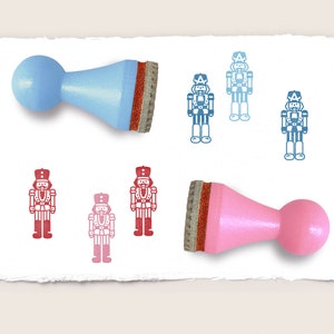 2 mini carimbos de borracha QUEBRA-NOZES / conjunto de dois / ø 15 mm / 0,59 polegada