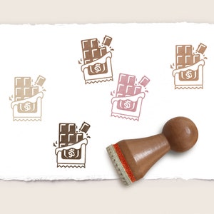 Mini rubberen stempel CHOCOLADE BAR Ø 15 mm / 0,59 inch