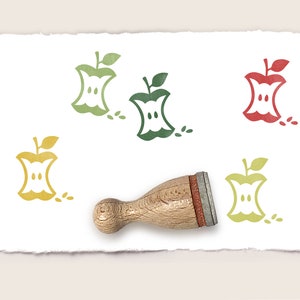 Mini rubber stamp APPLE CORE Ø 12 mm / 0.47 inch